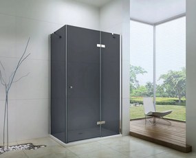 Mexen Roma, sprchovací kút 90 (dvere) x 60 (stena) cm, 6mm šedé sklo, chrómový profil, 854-090-060-01-40
