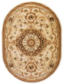 Kusový koberec klasický vzor 3 béžový ovál 140x190cm