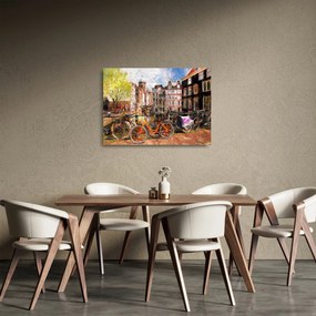 Sklenený obraz - Amsterdam, maľba (70x50 cm)