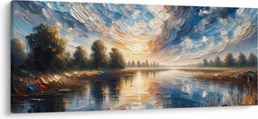 Obraz - Maľba slnka nad vodou (120x50 cm)