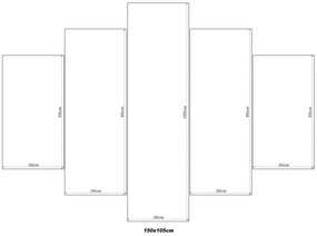 Gario Obraz s hodinami Morské oko v Tatrách - 5 dielny Rozmery: 150 x 105 cm