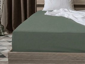 Bavlnená plachta s gumou STANDARD 90 x 200 cm sivozelená
