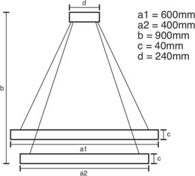 LED Stmievateľný luster na lanku LED/70W/230V 3000-6500K + diaľkové ovládanie