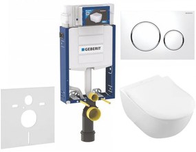 GEBERIT Kombifix súprava 5v1 - inštalačný modul, závesné WC s DirectFlush a Softclose sedátko VILLEROY &amp; BOCH Subway 2.0, tlačítko Sigma20, 115.882.KJ.1 (biela/lesklý chróm/biela), 110.302.00.5 NI4