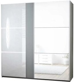 Skriňa Tunis 200 cm biela/fialová Led