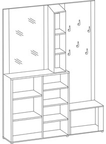 SIGNAL MEBLE Predsieňová stena P-007