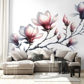 Fototapeta jemné magnólie na bielom pozadí