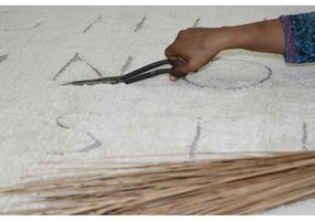 Krémový prateľný ručne tkaný bavlnený detský koberec 120x160 cm ABC – Lorena Canals