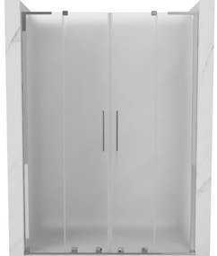 Mexen Velar L Duo, posuvné sprchové dvere do otvoru 140 cm, 8mm sklo námraza, chrómová, 871-140-003-32-01