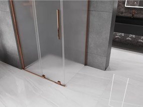 Mexen Velar, sprchový kút s posuvnými dverami 110 x 80 cm, 8mm sklo námraza, ružové zlato, 871-110-080-31-55