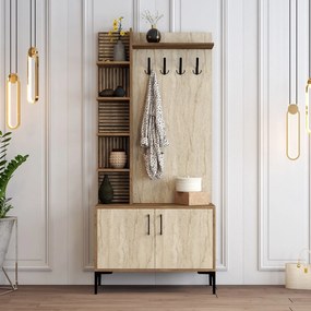 Predsieňová stena Viyana D - Walnut, Travertine