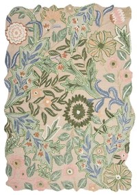 Zelený ručne tkaný vlnený koberec 200x290 cm Bryony Shaped Floral – Flair Rugs
