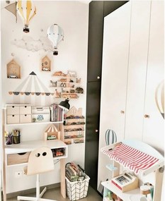 Dekoračný lietajúci balón modrá – dekorácia do detskej izby S-28cm x 16cm