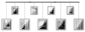 Čierne kovové rámčeky na stenu v súprave 9 ks 223x77,5 cm Exhibit – Umbra