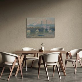 Sklenený obraz - Claude Monet, Waterloo Bridge, Gray Day, reprodukcia (70x50 cm)