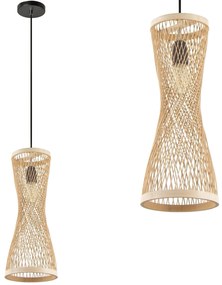 Toolight Natural, závesné stropné svietidlo 1xE27 APP1637-1CP, prírodná hnedá, OSW-05107
