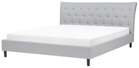Čalúnená posteľ 180x200cm sivá SAVERNE Beliani