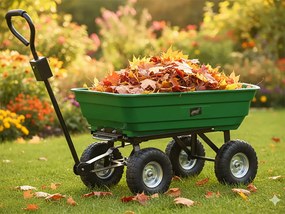 CH Zelený záhradný vyklápací vozík Fury - 75l