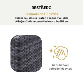 4dielna sada záhradného ratanového nábytku BestBerg Cordova BBRF-1008BG / čierna/sivá