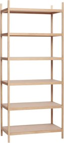 Regál z dubového dreva Hübsch Library, 80 x 190 cm