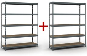 Policový regál 1+1 ZADARMO, 1966x1600x500 mm, nosnosť 350 kg