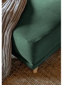 Zelená menčestrová rozkladacia rohová pohovka (ľavý roh/do "U") Lazy Lukka – Miuform