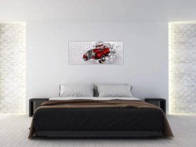 Obraz - Červené auto (120x50 cm)