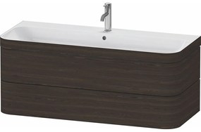 DURAVIT Happy D.2 Plus c-bonded závesná skrinka s nábytkovým umývadlom s otvorom, 2 zásuvky, 1175 x 490 x 480 mm, orech kartáčovaný, HP4639O69690000