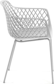 Biela kovová záhradná stolička Quinn – Kave Home