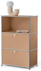 Kovová komoda »CN3« s 2 výklopnými priečinkami, karamelová