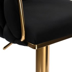 Barová stolička COFTON zamatová, zlatá / čierna