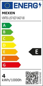Mexen Vintis, LED žiarovka E27, G95, 4W, Teplá - 2700K, 470 lm, číra - L157-E27-0427-00