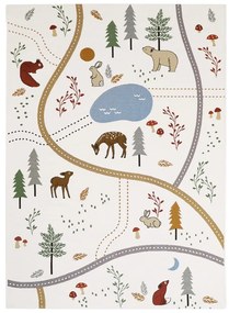 Krémovobiely detský hrací koberec 123x180 cm Little Forest – Nattiot