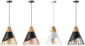 Toolight - Škandidávska závesná stropná lampa 1xE27 APP223-1CP, čierna-hnedá, OSW-00890