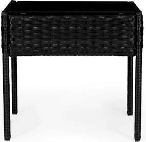 Technorattanový záhradný nábytok set 2 stoličky stôl čierny MultiGarden