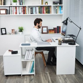 Psací rohový stůl Houseland Zion bílý