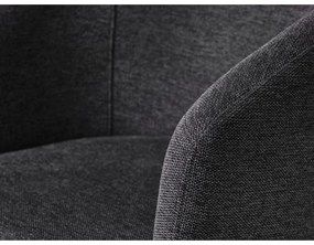 Tmavosivé čalúnené jedálenské kreslo s podrúčkami Easton – Unique Furniture
