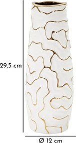 Váza Lia 29 cm biela/zlatá