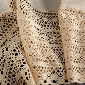 KRÁTKA ZÁCLONA NA PÚTKACH MADDELINE 150X35 CM SVETLOBÉŽOVÁ