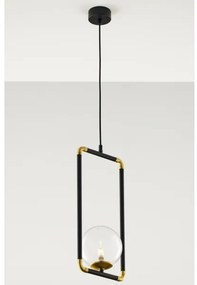 Jupiter 2023 - Luster na lanku ZAFRA 1xG9/10W/230V čierna/zlatá/číra
