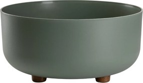 Plastový květináč na nožičkách TERRA 14,4x29,7 cm šedozelený