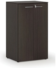 Kancelárska skriňa s dverami PRIMO WOOD, 3 police, 800 x 640 x 1335 mm, wenge