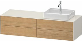 DURAVIT White Tulip závesná skrinka pod umývadlo na dosku (umývadlo vpravo), 4 zásuvky, 1600 x 550 x 408 mm, dub prírodný masív/nordická biela vysoký lesk, WT4867RH5H40000