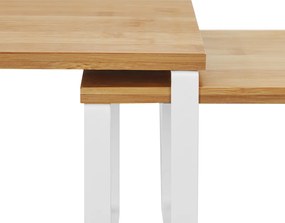 Sada bambusových organizérov CEZAR, 2ks, hnedá/biela SongmicsHome