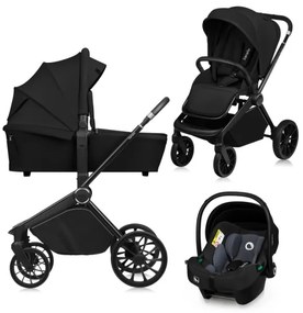 Lionelo - Kombinovaný kočík 3v1 MIKA PLUS Black Onyx