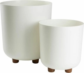 Sada 2 ks květináčů Terra 21x19,3/27,4x24,2 cm krémová