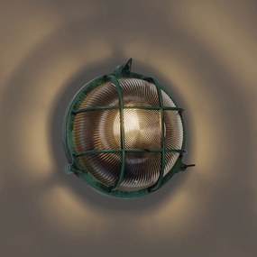 Vonkajšie nástenné svietidlo zelené okrúhle IP44 - Noutica