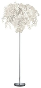 Biela stojacia lampa Trio Leavy, výška 180 cm