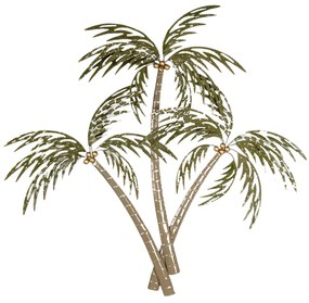 Nástenná kovová dekorácia palmy - 90*8*100 cm