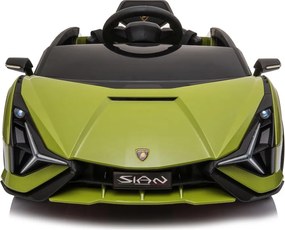 Ramiz Lamborghini SIAN batéria pre deti Zelená + diaľkové ovládanie + EVA + pomalý štart + LED Audio